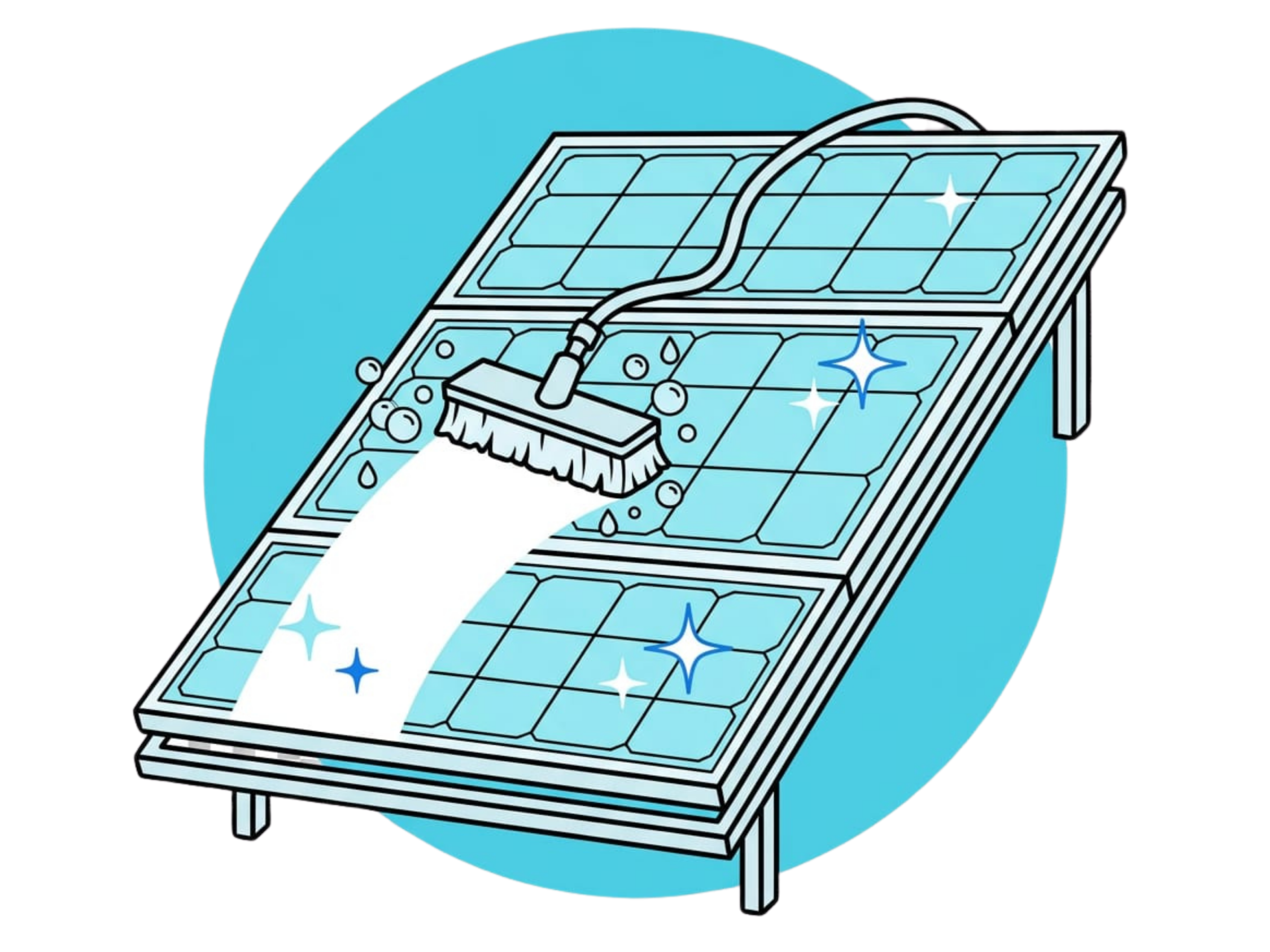 Expert solar panel cleaning and efficiency maintenance services icon for Oakland & East Bay California, United States Of America.